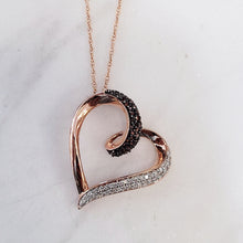 Load image into Gallery viewer, 10k Rose Gold Diamond Heart Necklace