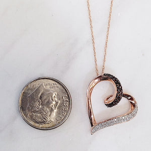10k Rose Gold Diamond Heart Necklace