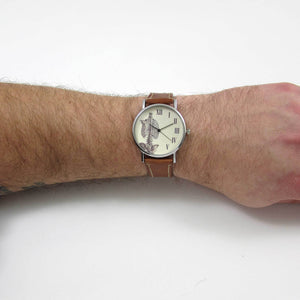 Anatomical Rib Brown Leather Wrist Watch - TheExCB