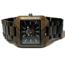 Load image into Gallery viewer, Square Ebony Sandalwood Watch
