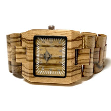 Load image into Gallery viewer, Square Zebrawood Watch