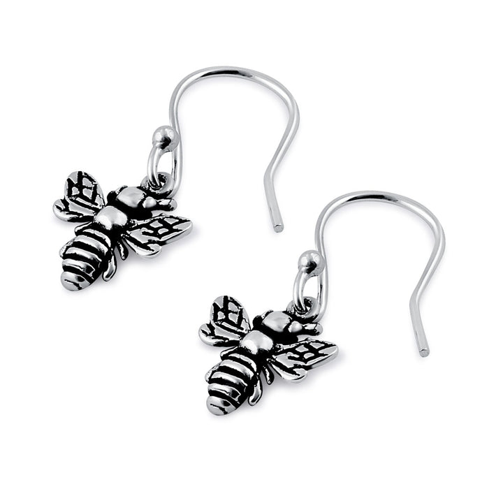 Sterling Silver Bee Dangle Earrings