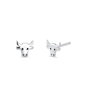Sterling Silver Bull Head Earrings