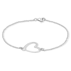 Sterling Silver bracelet with Sterling Heart Accent