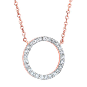 Rose Gold Round Pendent Necklace