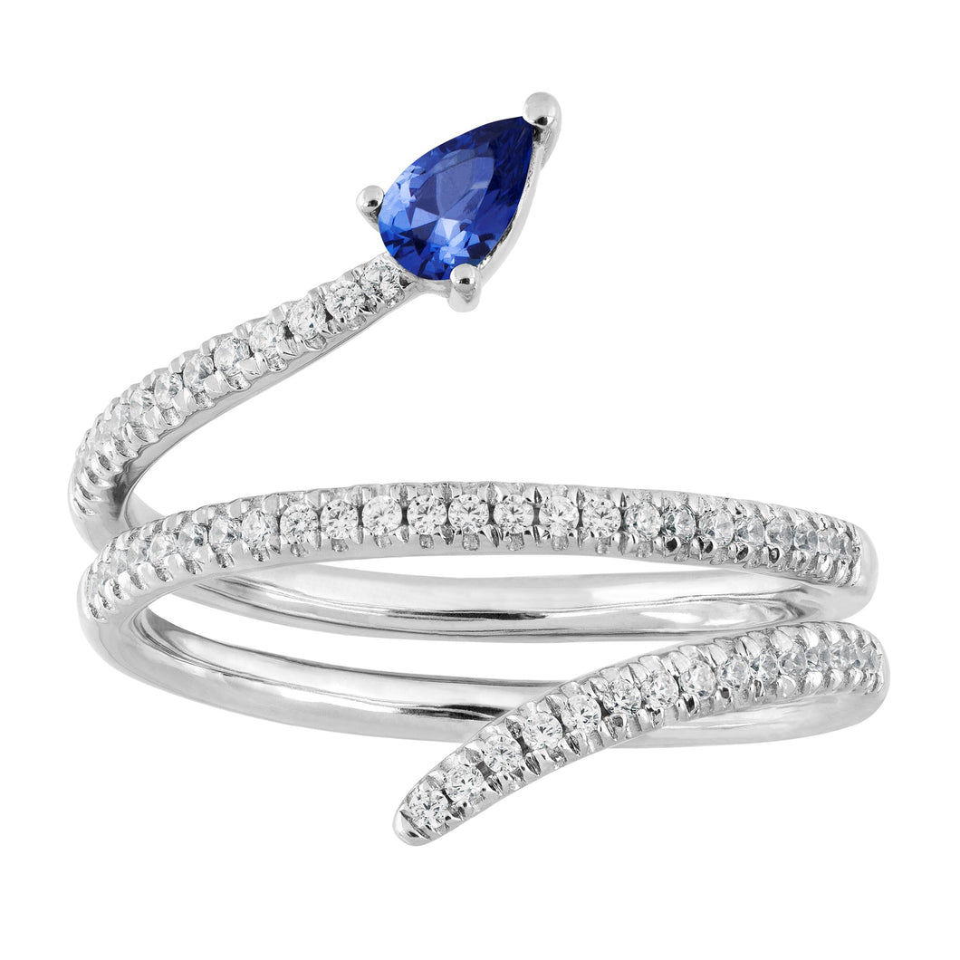 Sapphire Blue Hue CZ Sterling Silver Ring