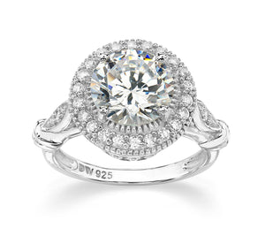 CZ Sterling Silver Halo Ring