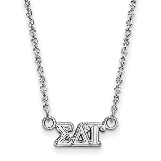 Sterling Silver Sigma Delta Tau Sorority Greek Letters Small Necklace