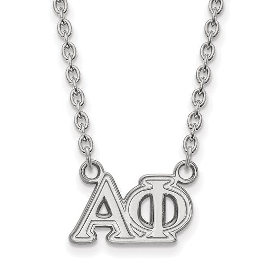 Sterling Silver Alpha Phi Sorority Greek Letters Med. Necklace