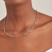 Load image into Gallery viewer, Silver Cable Connect Chunky Chain Necklace