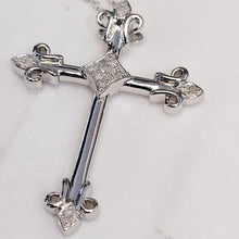 Load image into Gallery viewer, Sterling Silver Diamond Cross