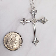 Load image into Gallery viewer, Sterling Silver Diamond Cross