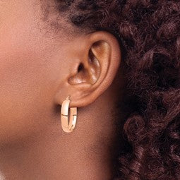 14k Rose Gold High Polished 5mm Hoop Earrings