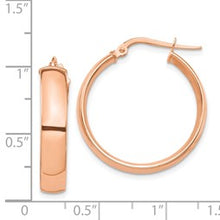 Load image into Gallery viewer, 14k Rose Gold High Polished 5mm Hoop Earrings