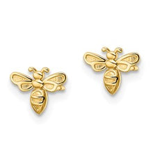 Load image into Gallery viewer, 14k Bumble Bee Post Earrings
