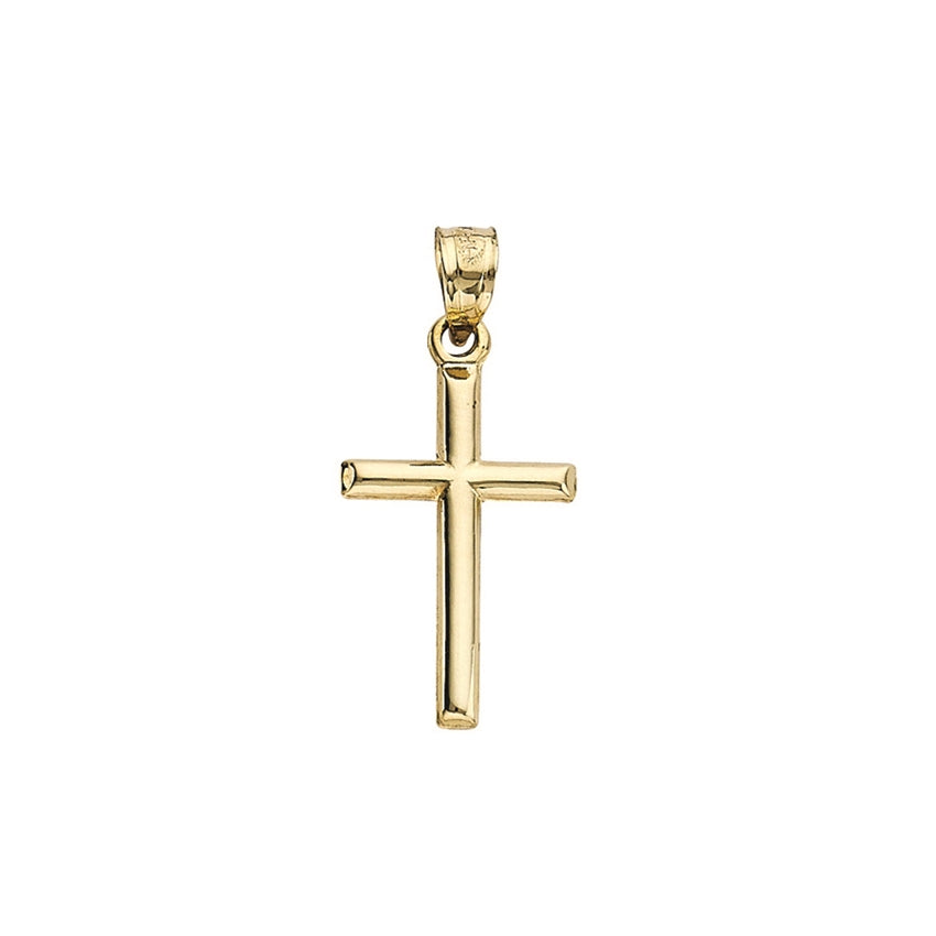 14K YG Polished Cross