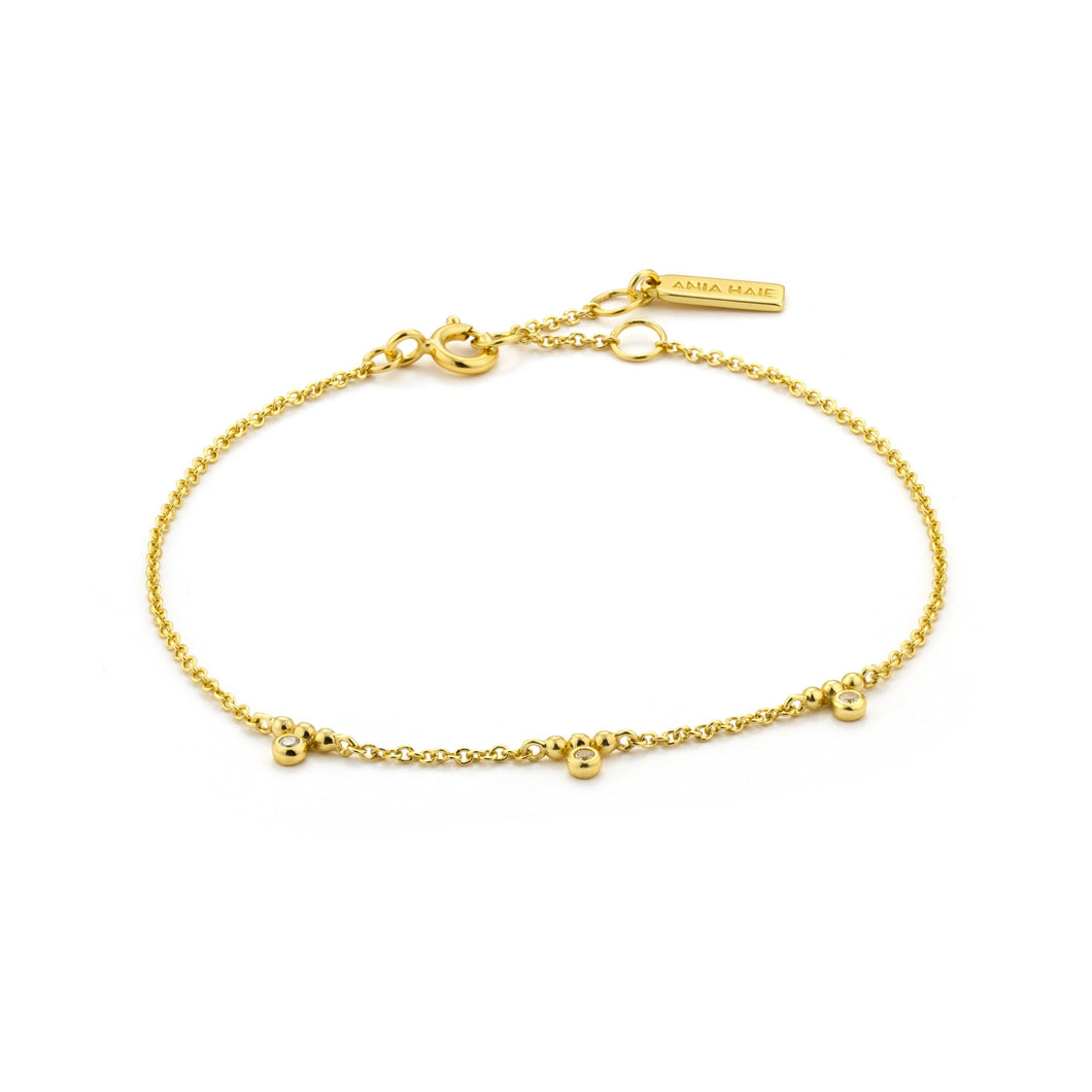 Gold Shimmer Triple Stud Bracelet