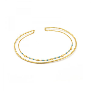 Gold Dotted Double Bracelet
