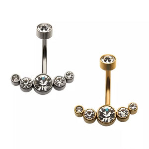Surgical Steel with Clear CZ 5-Cluster for Navel