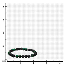 Load image into Gallery viewer, Lava and Tiger Eye Green Beads Bracelet
