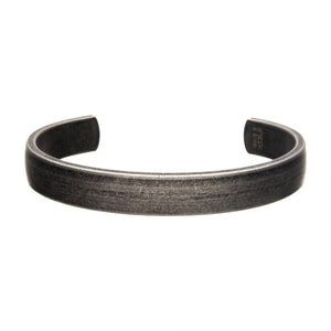 Stainless Steel with Antiqued Finish Plain Cuff Bangle Bracelet