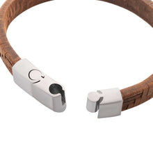 Load image into Gallery viewer, Twill Weave Suede Brown Leather Bracelet
