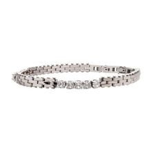 Load image into Gallery viewer, Trim Cut with Clear CZ Tennis Steel Bracelet