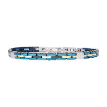 Load image into Gallery viewer, Trim Cut Two Tone Blue IP Bracelet