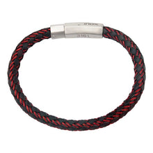 Load image into Gallery viewer, Black and Red Woven Rubber Bracelet
