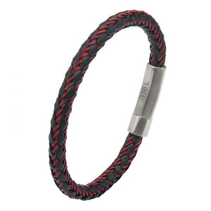 Black and Red Woven Rubber Bracelet