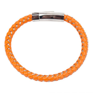 Mix Orange Woven Leather Bracelet
