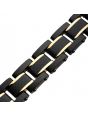 Load image into Gallery viewer, Black Carbon Fiber with Gold Plated Link Bracelet