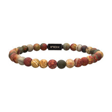 Load image into Gallery viewer, Matte Picaso Gemstone Stretch Bead Bracelet with Steel Clasp