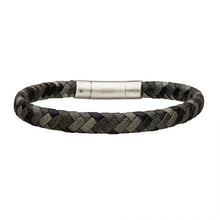 Load image into Gallery viewer, Grey Leather Bracelet with Steel Clasp