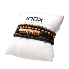 Load image into Gallery viewer, Cappuccino Leather and Brown Hematite Bead Stackable Bracelets