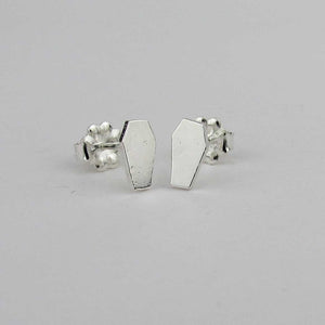 Silver Coffin Earrings