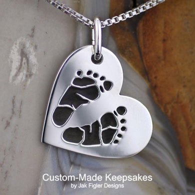 Custom Footprint, Pawprint, Drawing or Handwriting necklace