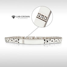 Load image into Gallery viewer, Trim Cut with Genuine Lab-Grown Clear Diamonds Tennis Steel Bracelet