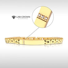 Load image into Gallery viewer, Trim Cut with Genuine Lab-Grown Clear Diamonds Tennis 18K Gold IP Bracelet
