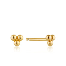 Load image into Gallery viewer, Gold Modern Triple Ball Stud Earrings