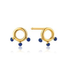 Load image into Gallery viewer, Gold Dotted Circle Stud Earrings