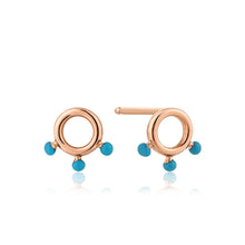 Load image into Gallery viewer, Rose Gold Dotted Circle Stud Earrings