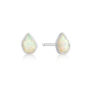 Opal Colour Silver Stud Earrings