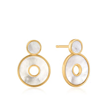 Load image into Gallery viewer, Gold Mother Of Pearl Disc Ear Jackets