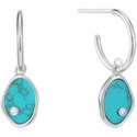 Load image into Gallery viewer, Silver Tidal Turquoise Mini Hoop Earrings