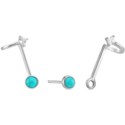 Load image into Gallery viewer, Silver Tidal Turquoise Double Stud Earrings