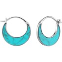 Silver Tidal Turquoise Crescent Earrings