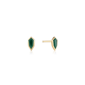 Malachite Emblem Stud Earrings