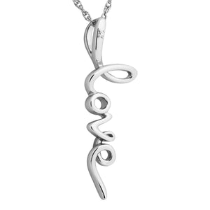 "Love" Pendant with Diamond Accent Pendant Necklace
