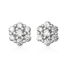 Load image into Gallery viewer, 6mm Cluster Cubic Zirconia Stud Earrings